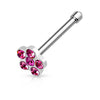 Nose Stud Flower Zirconia Silver