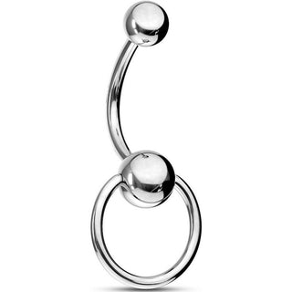 Belly Button Piercing Slave Ring Silver