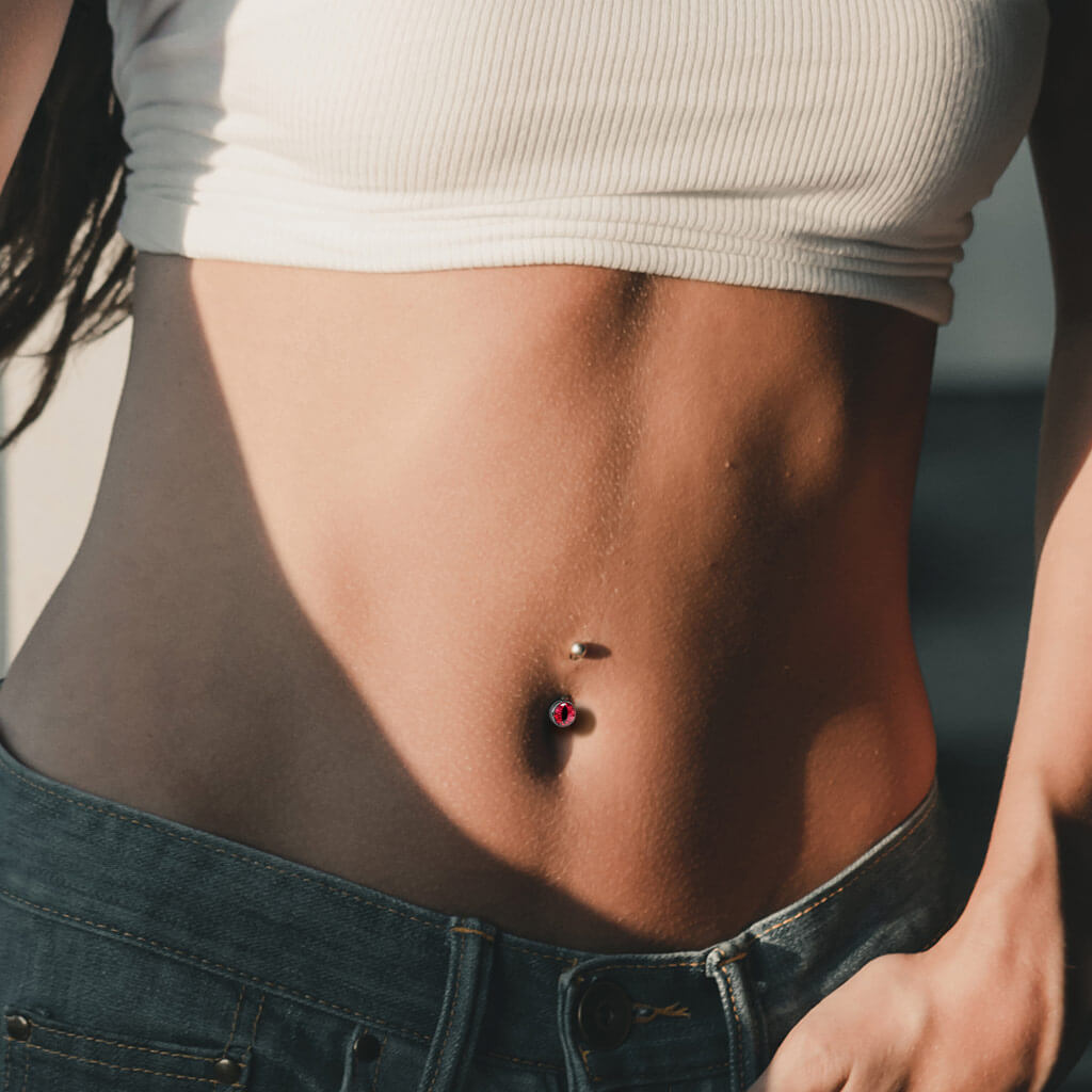 Belly Button Piercing Snake eye Silver - Main Image