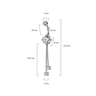Belly Button Piercing Chains dangle Zirconia