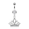 Piercing Nombril Pendentif Couronne Zircone