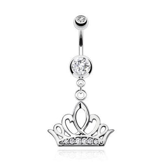 Belly Button Piercing Crown dangle Zirconia