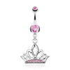 Belly Button Piercing Crown dangle Zirconia