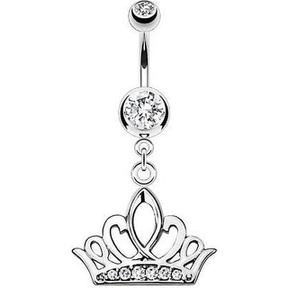 Belly Button Piercing Crown dangle Zirconia