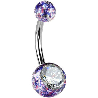 Belly Button Piercing Ball Zirconia Silver