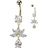 Belly Button Piercing Marquise Zirconia Fan Teardrop Dangle