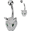 Belly Button Piercing Pavé Zirconia Leopard