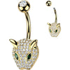 Belly Button Piercing Pavé Zirconia Leopard