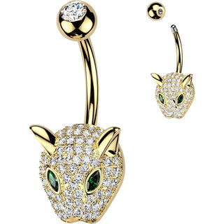 Belly Button Piercing Pavé Zirconia Leopard
