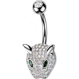 Belly Button Piercing Pavé Zirconia Leopard