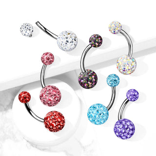 Belly Button Piercing Ball Zirconia Silver Internally Threaded