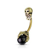 Belly Button Piercing Skull Claw Silver