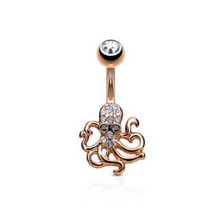 Belly Button Piercing Octopus Zirconia