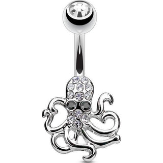 Belly Button Piercing Octopus Zirconia