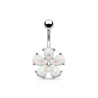 Belly Button Piercing Flower Opal