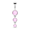 Belly Button Piercing 3 Illuminating synthetic Stone dangle