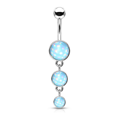 Belly Button Piercing 3 Illuminating synthetic Stone dangle