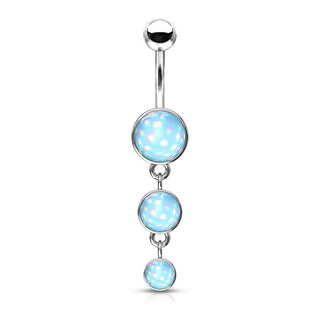 Piercing Nombril Pendentif 3 Pierres Synthétiques Lumineuses