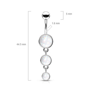 Belly Button Piercing 3 Illuminating synthetic Stone dangle