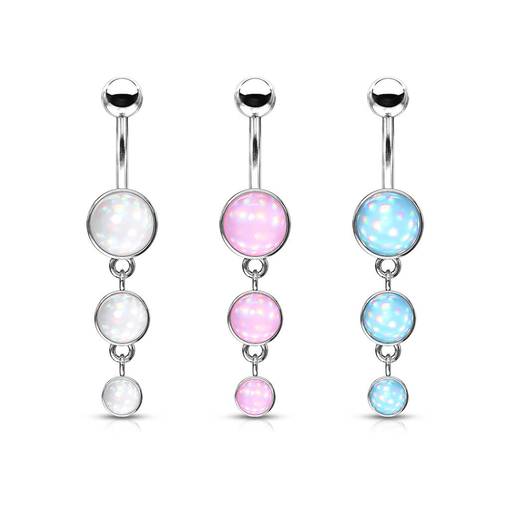 Belly Button Piercing 3 Illuminating synthetic Stone dangle