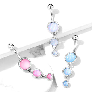 Belly Button Piercing 3 Illuminating synthetic Stone dangle