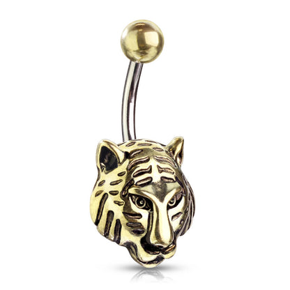 Belly Button Piercing Tiger Gold
