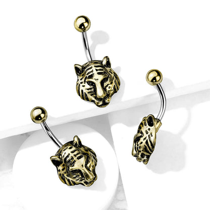 Belly Button Piercing Tiger Gold