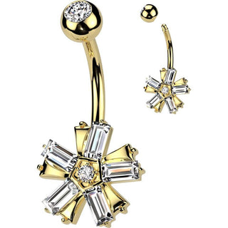 Belly Button Piercing flower zirconia