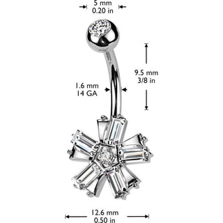 Belly Button Piercing flower zirconia