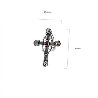 Belly Button Piercing Top Down Cross Black Zirconia