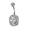 Belly Button Piercing Oval Zirconia