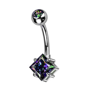 Belly Button Piercing Square Zirconia