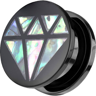 Acrylique Plug Abalone en forme de diamant