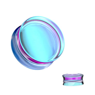 Glass Plug Purple Iridescent Glass