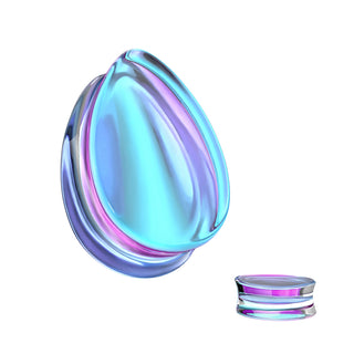 Glass Plug Drop Purple Iridescent Glass