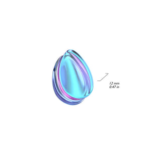 Glass Plug Drop Purple Iridescent Glass