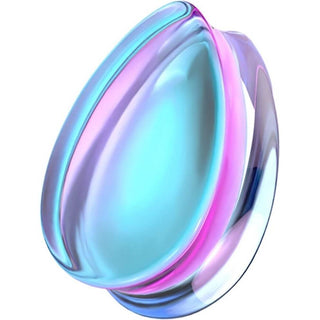 Glass Plug Drop Purple Iridescent Glass