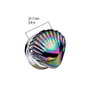 Glass Plug Rainbow Shell