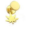 Fake Plug Hemp Leaf dangle Internally Threaded