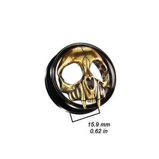 Tunnel Skull Gold Black Internally Threaded