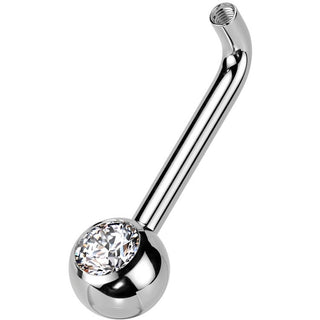 Titanium Christina Piercing Barbell zirconia Internally Threaded