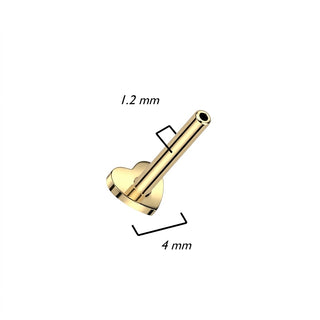 Titanium Base labret base heart base 3mm Internally Threaded