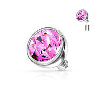 Top top ball with zirconia bezel setting Internally Threaded