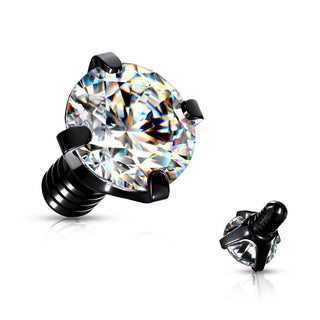 Top top round zirconia prong setting Internally Threaded