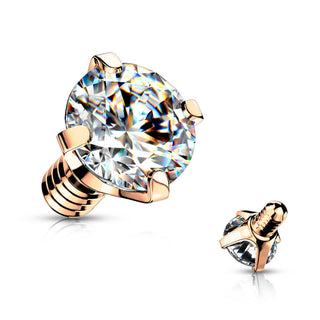 Top top round zirconia prong setting Internally Threaded