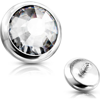 Top Top flat round zirconia bezel setting Internally Threaded