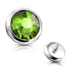 Top Top flat round zirconia bezel setting Internally Threaded