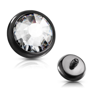 Top Top flat round zirconia bezel setting Internally Threaded