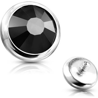 Top Top flat round zirconia bezel setting Internally Threaded