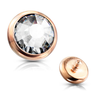 Top Top flat round zirconia bezel setting Internally Threaded